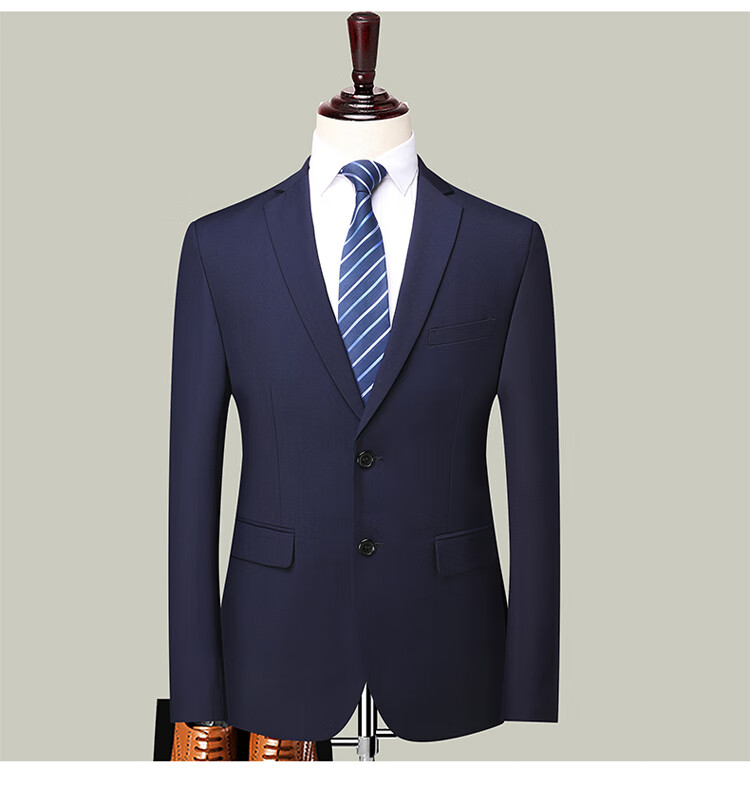 ROMON Men's Business Slim Fit Suit Set Single Button Black XL Groom Best Man Formal Wear 8