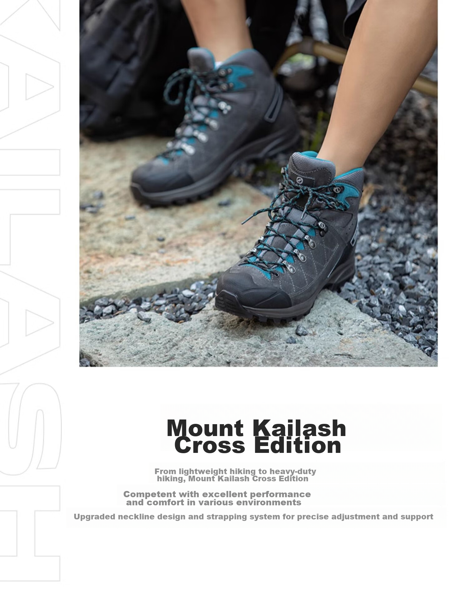 SCARPA Gengrenboqi Trekking Kailash Men's Waterproof Hiking Outdoor Mountaineering Shoes 61056-200 43N 4