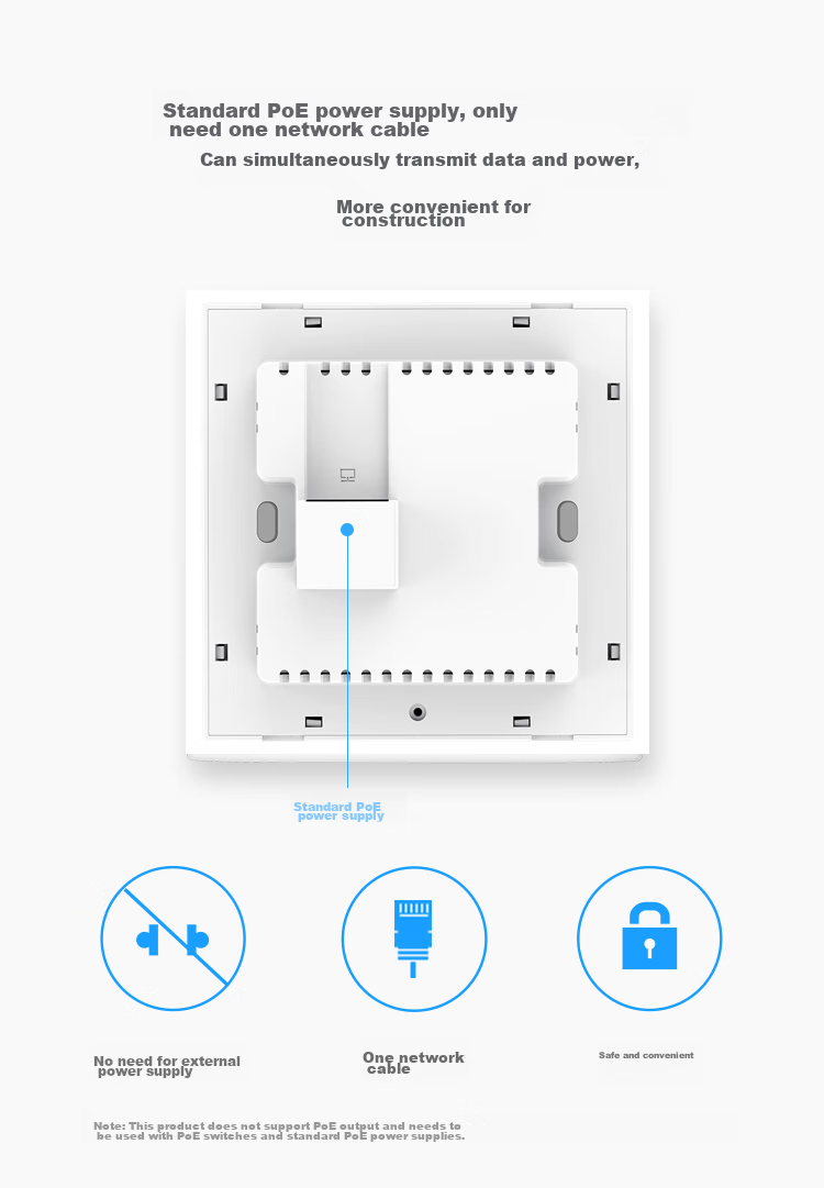 TP-LINK 1200M Dual-Band Wireless Panel AP Router, 86-Type Enterprise Hotel Villa Whole-House WiFi Access, POE Power Supply, AC Management AP1202I-PoE Slim Model, Deep Space Silver 8