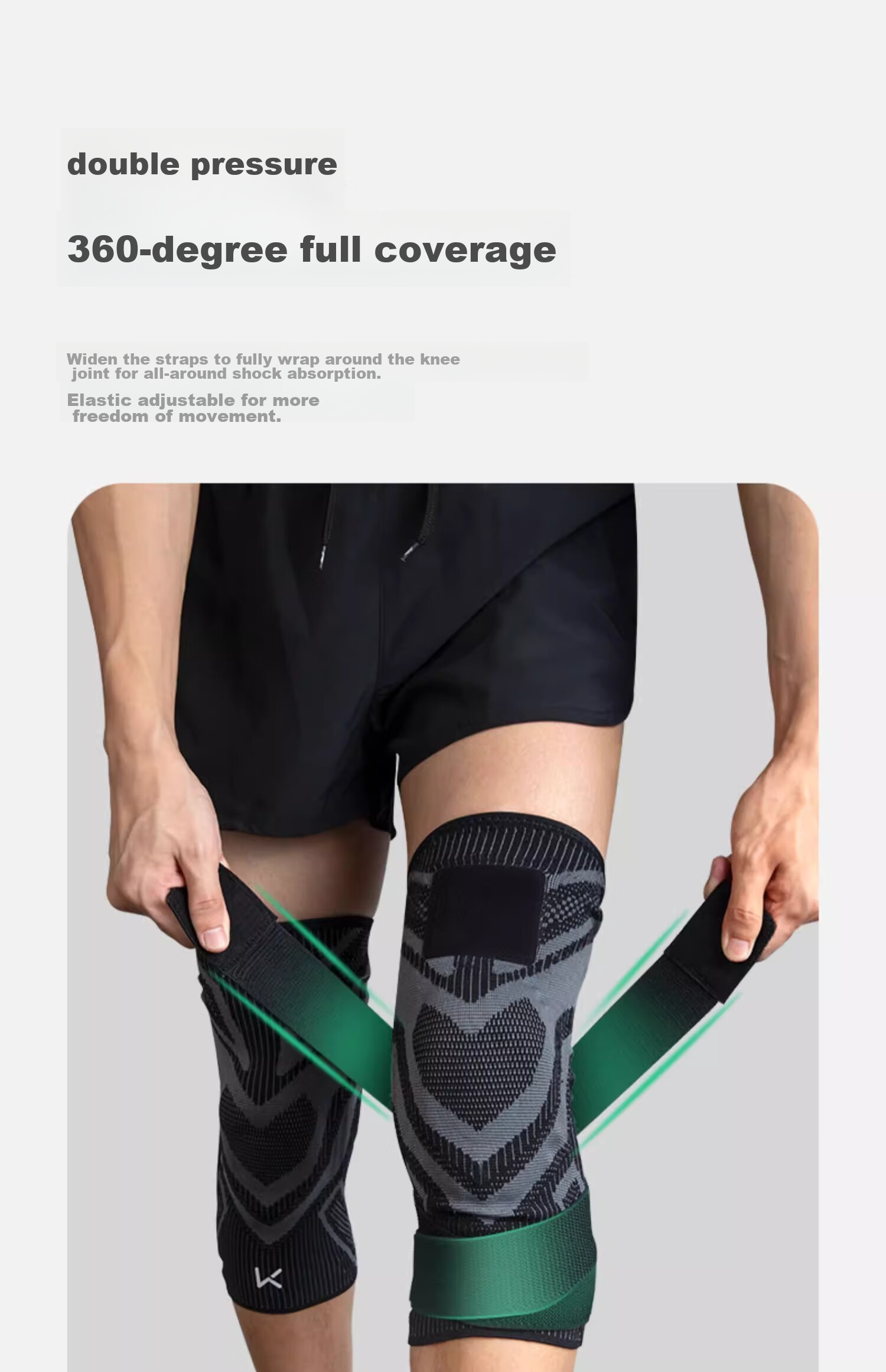 Keep Knee Pads, Sports Knee Brace for Basketball And Running Gear, Professional Fitness Jump Rope Accessory, White And Gray Color, 2-Pack, Size M 16