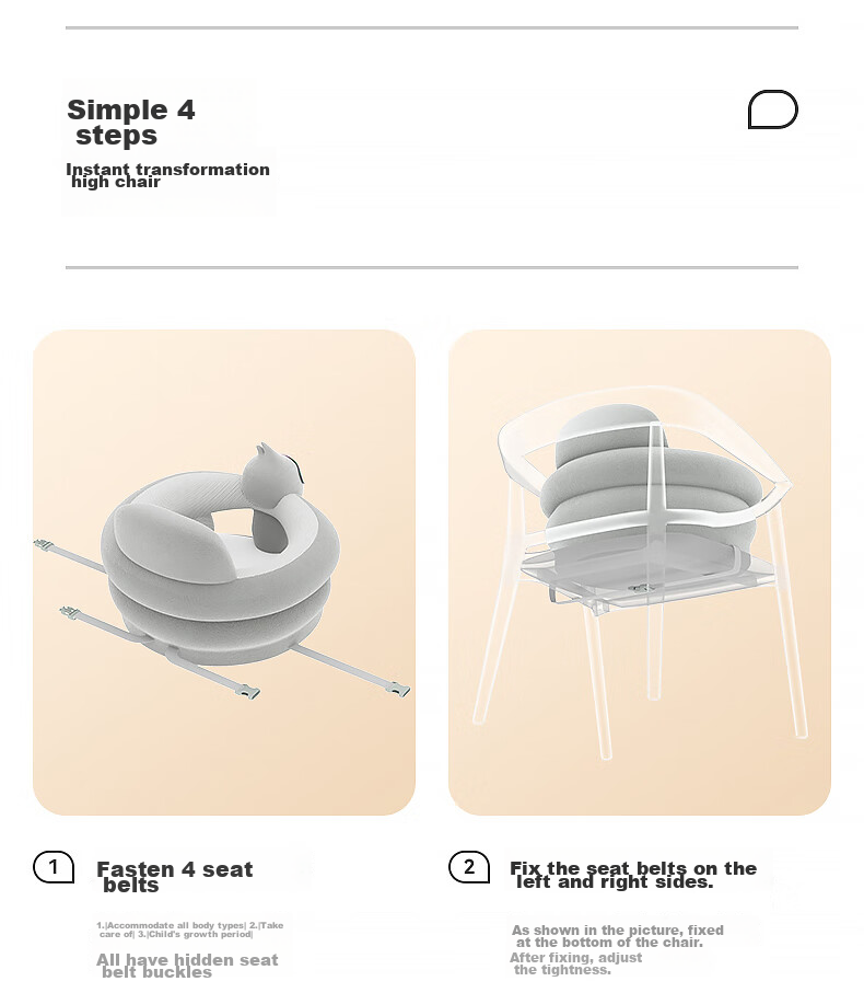 ABCMOKOO Baby Learning Seat Chair, Spine-Friendly, Anti-Rollover, Baby Sitting Aid, Sofa Dining Chair - Moke Xingling 9