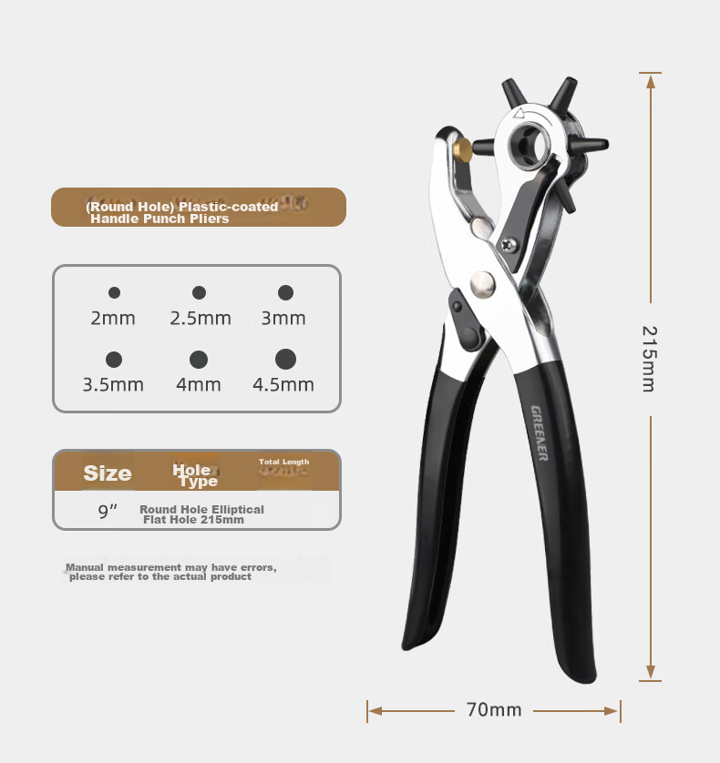 GREENER Belt Hole Puncher, Labor-Saving Hole Punching Tool for Home Use, Belt Hole Punch Pliers, Shoe And Pants Strap Hole Puncher, Watch Strap Hole Puncher 6