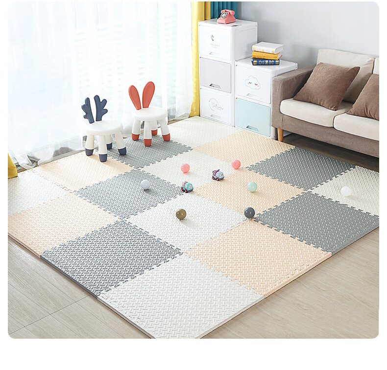 Ledi Children's Interlocking Crawling Mat, 6 Pieces, 60*60CM Foam Floor Mat, Thickened Tatami for Home Use 12