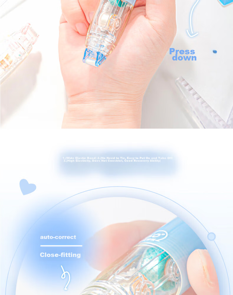 Sannianerban 5-Pack Retractable Dot Glue Pen, Children's Stylish High-Capacity Double-Sided Adhesive, Replaceable Core, Invisible Glue Pen Refill, Round Dots, Simple Style in 5 Colors 9