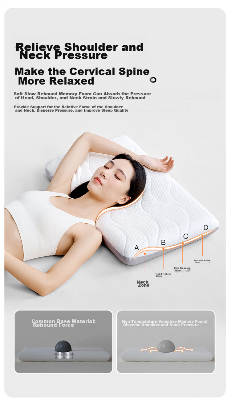 Lafufeier Scientific Zone Cervical Support Pillow, Class A Antibacterial Memory Foam Pillow, Deep Sleep Slow Rebound Pillow, Single Piece 10