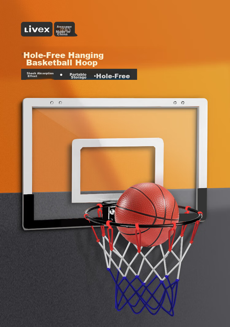 LIVEX Wall-Mounted Basketball Hoop, Indoor And Outdoor Standard Basketball Rim for Children, Boys, Girls, Adults, Home Use And Training 1