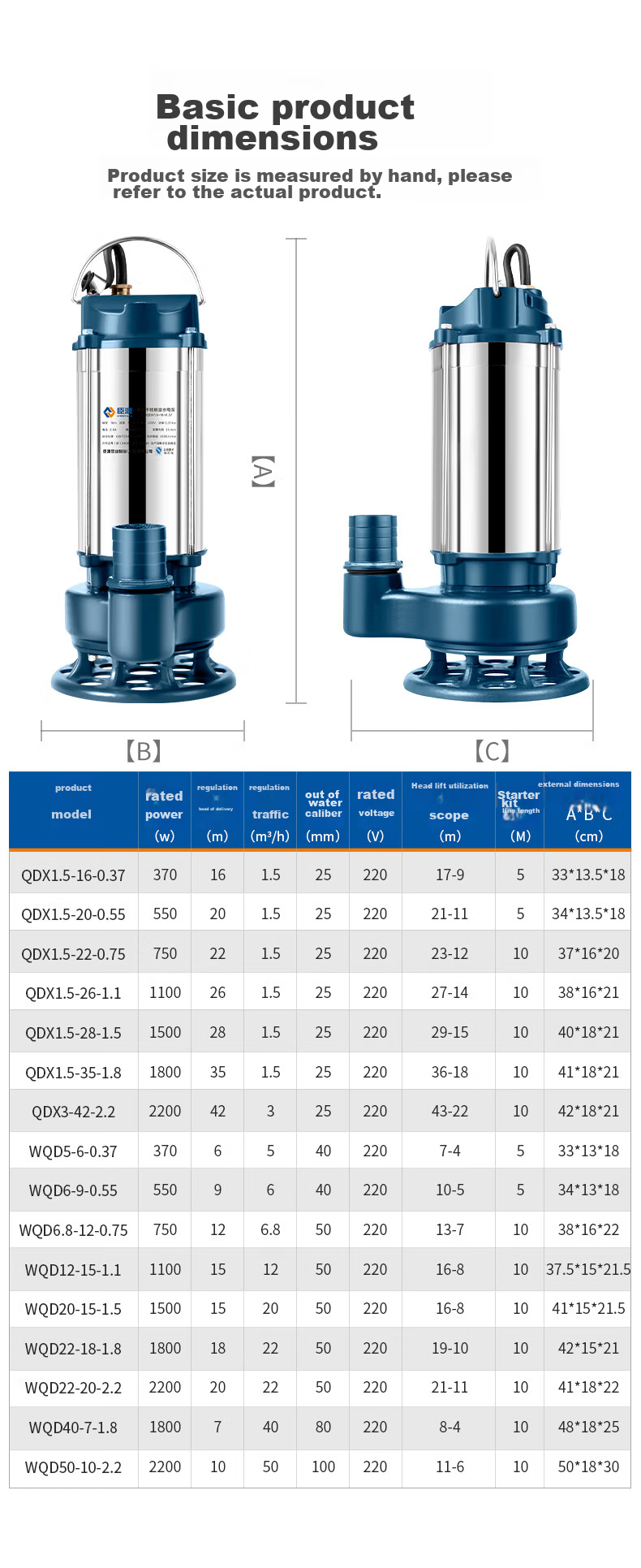 CHENYUAN Submersible Pump, 220V Household And Well Use, Stainless Steel Float Ball Sewage Pump, Automatic Agricultural Drainage Water Pump, Irrigation Pump 17