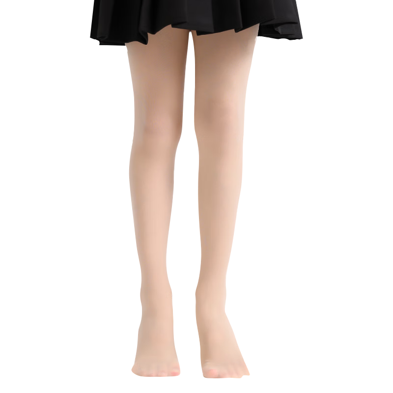 Barbie Children's Tights, Girls' Summer Thin Cat Paw Stockings, Ultra-Thin Base Layer Socks, Bare Leg Effect, White + Skin Color, M Size