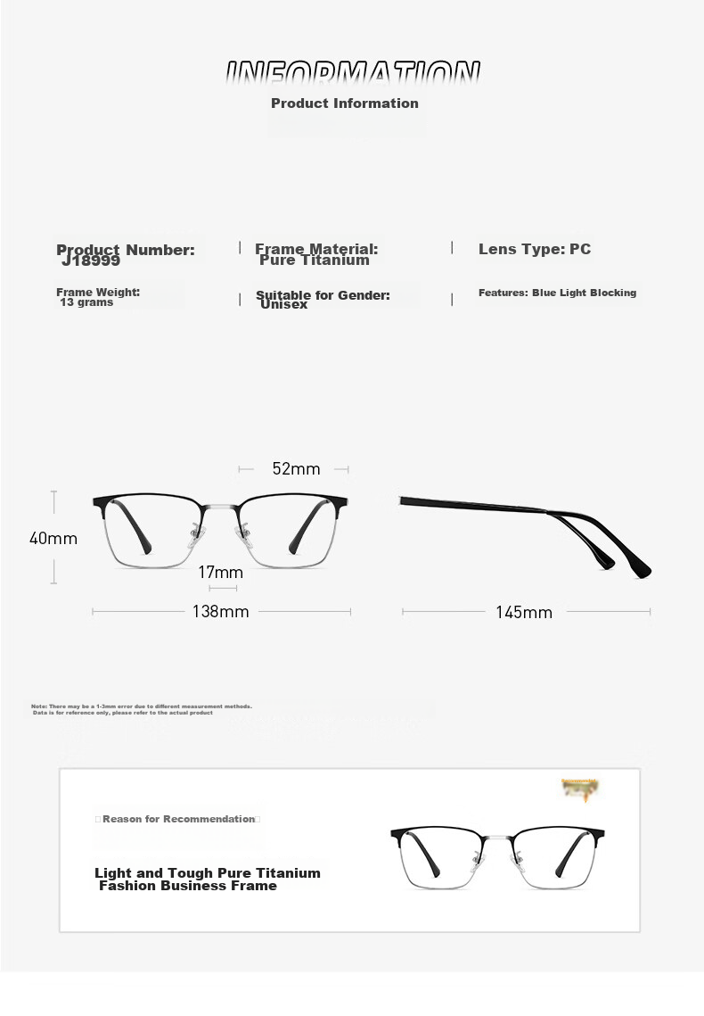 CAPONI Japanese Imported Photochromic Reading Glasses for Men, Smart Zoom Ultra-Light Semi-Rimless High-Definition Anti-Blue Light Pure Titanium Bifocal 17