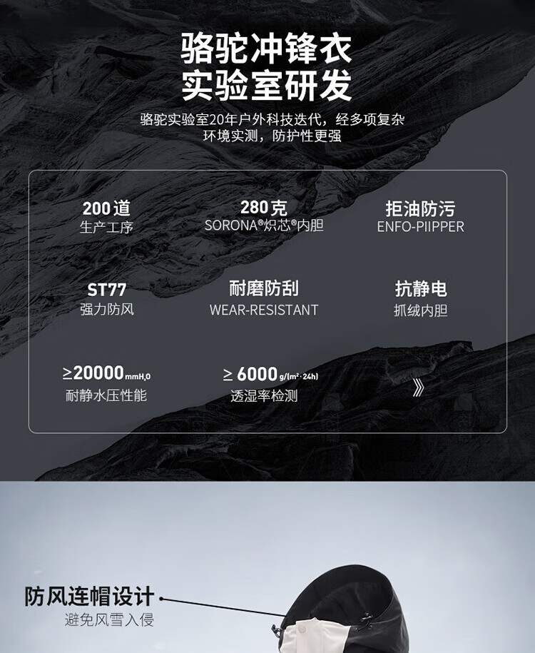 CAMEL [Wang Junkai's Choice] Outdoor Champion Armor Evo Series Jacket, Unisex Three-In Waterproof Coat 2