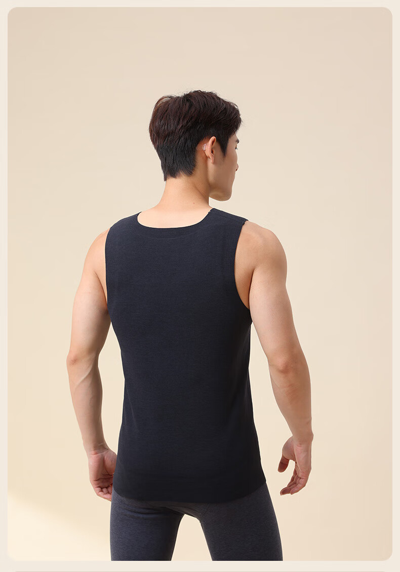 LangSha Thermal Vest for Men [26 Autumn And Winter New Product], Fleece-Lined, Thickened, Heat-Generating, 100% Wool, Large Patch, Base Layer 20