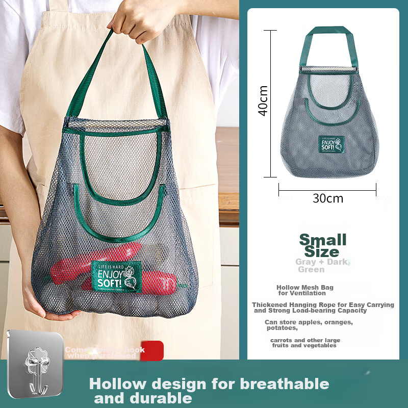 Jiadu Kitchen Storage Bag, Onion Ginger Garlic Storage Basket, Wall-Mounted Vegetable Basket, Storage Rack, Garlic Storage Hanging Bag, Storage Organizer