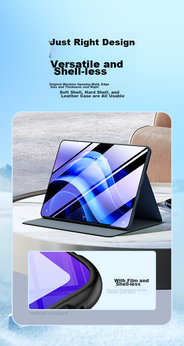 BIAZE Tempered Glass Screen Protector for Vivo Pad 3/2/iQOO Pad 2 (2024/23 Models), 12.1-Inch Tablet, Wear-Resistant, Scratch-Proof, Full Coverage, PM199-Blue Light 9