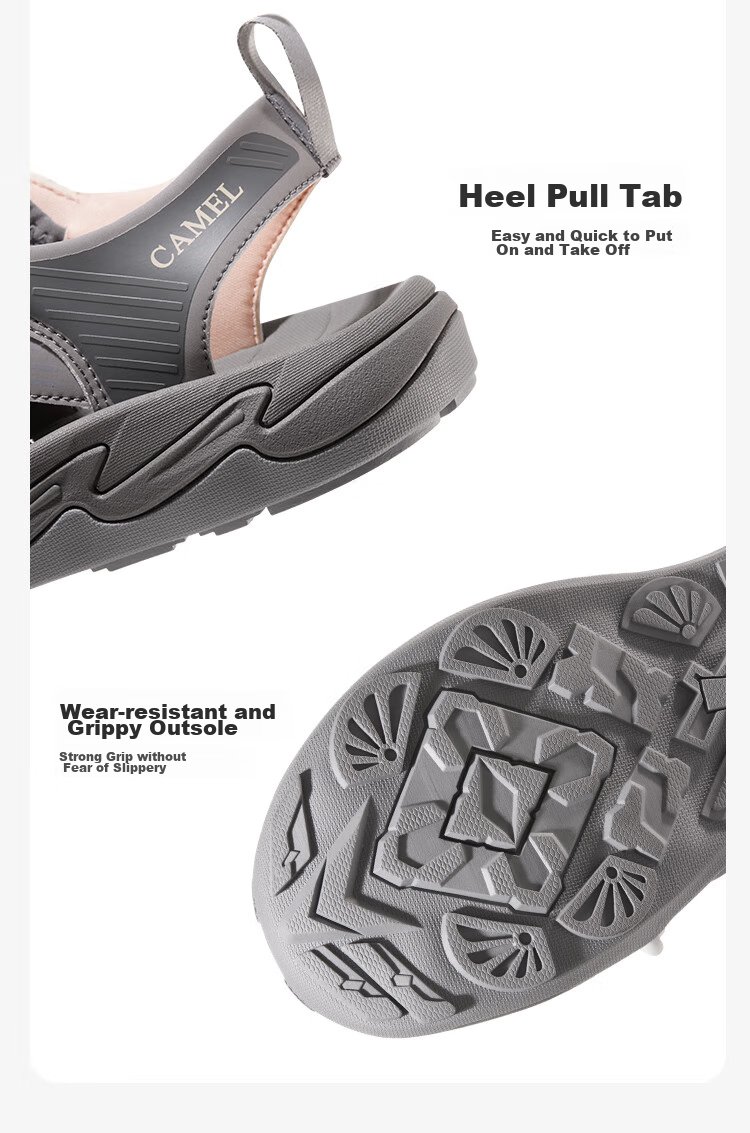 CAMEL Summer Outdoor Sandals for Men And Women, Thick-Soled Closed-Toe Beach Shoes, Water Wading And Stream Trekking Footwear 10