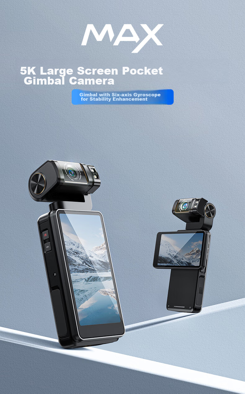 ORDRO [2026 Super Value] M3 5K Action Camera, 3.5-Inch Pocket3 Handheld Gimbal Camera, for Meetings, Vlogging, Travel, Cycling, Fishing, Portable And Personal Use 7