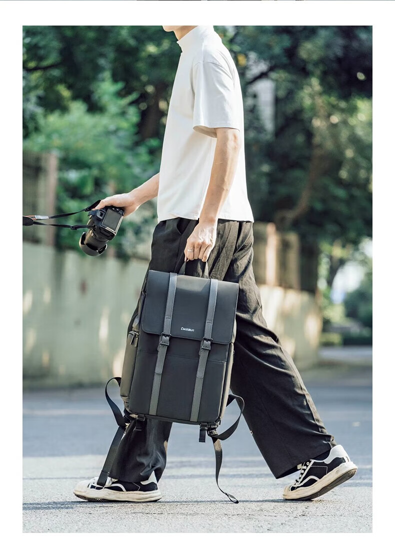 CWATCUN Camera Backpack, Casual Commuter Anti-Collision Photography Bag, Compatible with Fuji, Sony, Canon, Stylish Backpack Suitable for Men And Wome 14