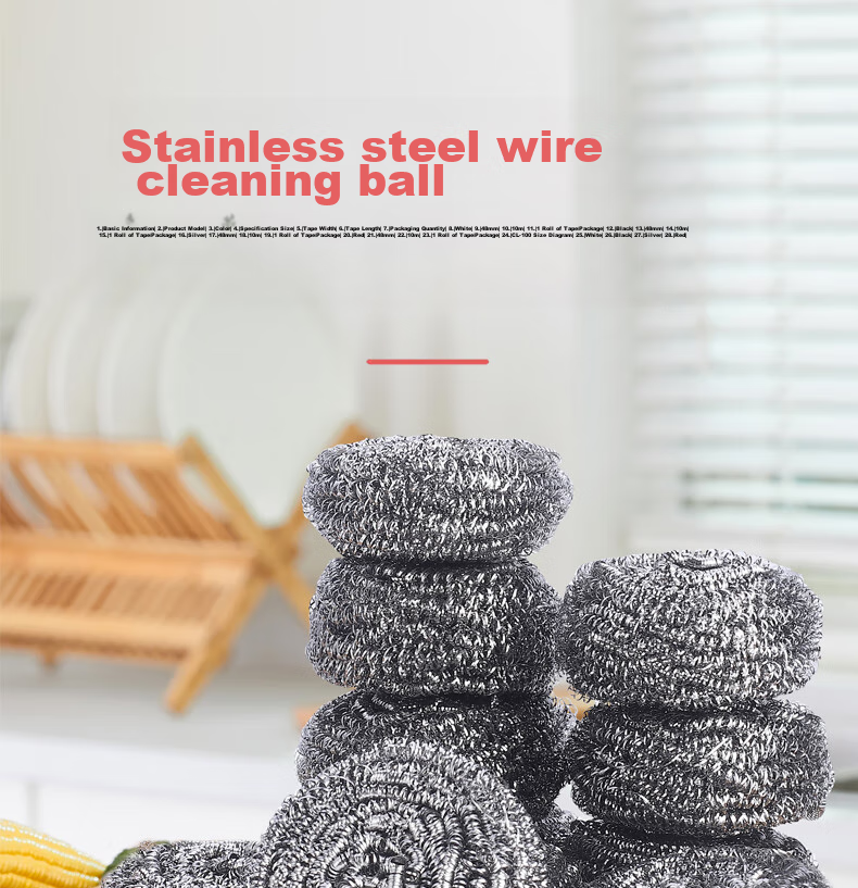 BASUN Steel Wool Scrubber, Pack of 8, Kitchen Dish Cleaning Ball, Pot Scrubber, Degreaser And Stain Remover 1