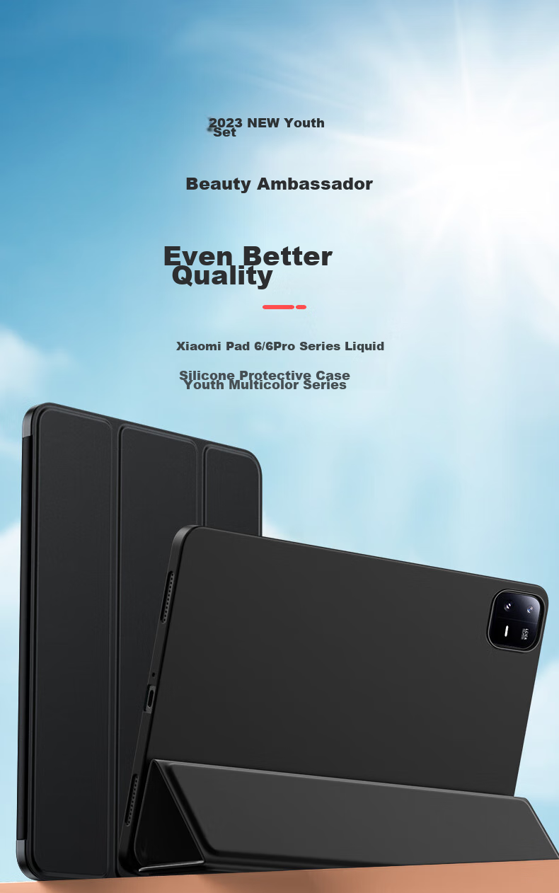 BIAZE Compatible with Xiaomi Pad 6/6 Pro 2023, 11-Inch Tablet Protective Case, Slim Shockproof Tri-Fold Stand, Youth Solid Color Protective Cover, PB434-Lavender 1
