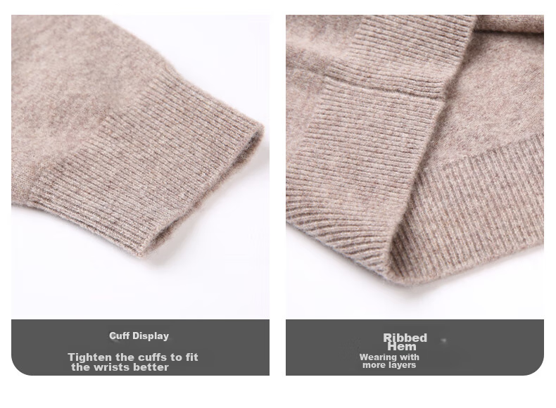 Hengyuanxiang Men's Thick 100% Pure Wool Sweater, Autumn And Winter Solid Color Casual Base Layer Knit Pullover for Young And Middle-Aged Me 11