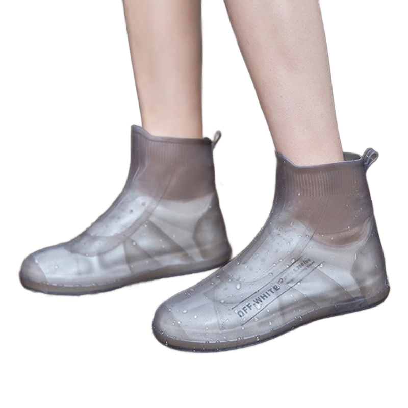 BWNK Waterproof And Rainproof Shoe Covers for Men And Women, Straight Tube Non-Slip Thickened Wear-Resistant, Brown, Size 43-45