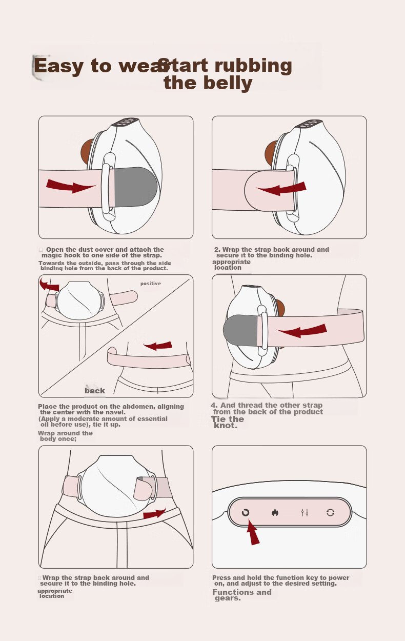 Keaiyuansu Small Suspended Pot, Stone Abdominal Massager, Automatic Stomach And Intestine Massager, Automatic Belly Kneading Device, Peristaltic Weight Loss Aid, Bowel Movement Promoter 32