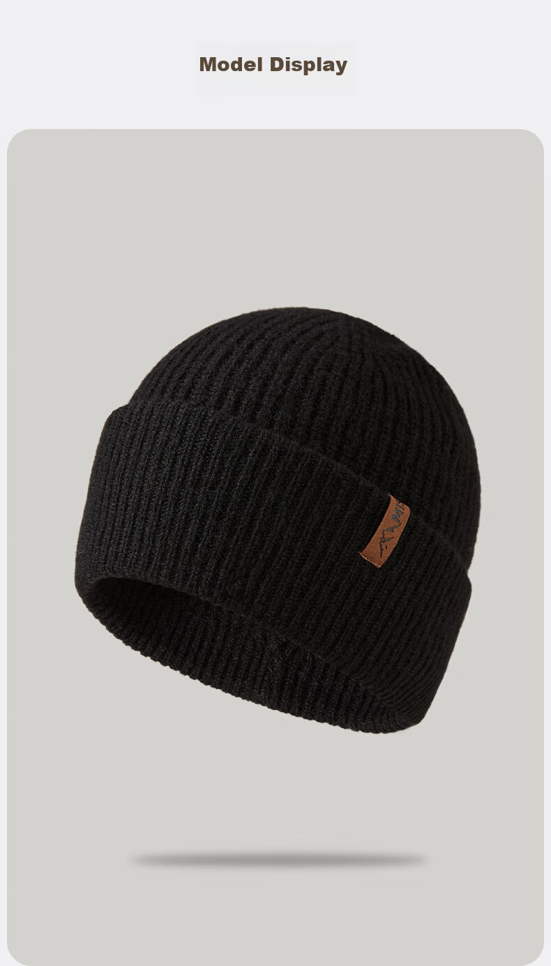 MISSION UV Pure Wool Warm Knit Hat, Autumn And Winter Thickened Knitted Cap, Cold Hat, Winter Hat, Outdoor Ear Protection Cold Cap, Men's Winter Hat 9