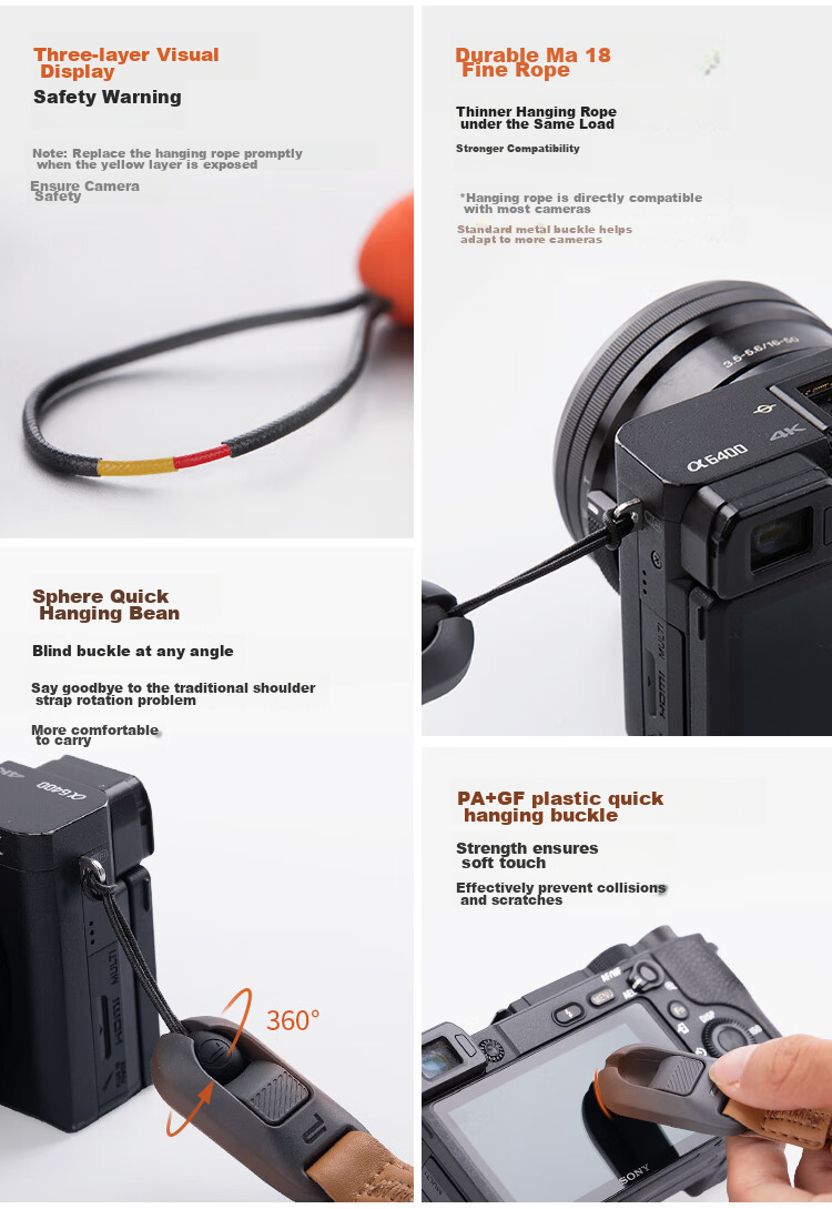 PGYTECH Camera Shoulder Strap for Mirrorless Cameras And Instant Cameras, CCD Camera Strap, Dandelion Camera Strap, Vintage Neck Strap for Canon G7X3 Fuji X100VI, Breathable And Comfortable, Meteor Gray, L 16