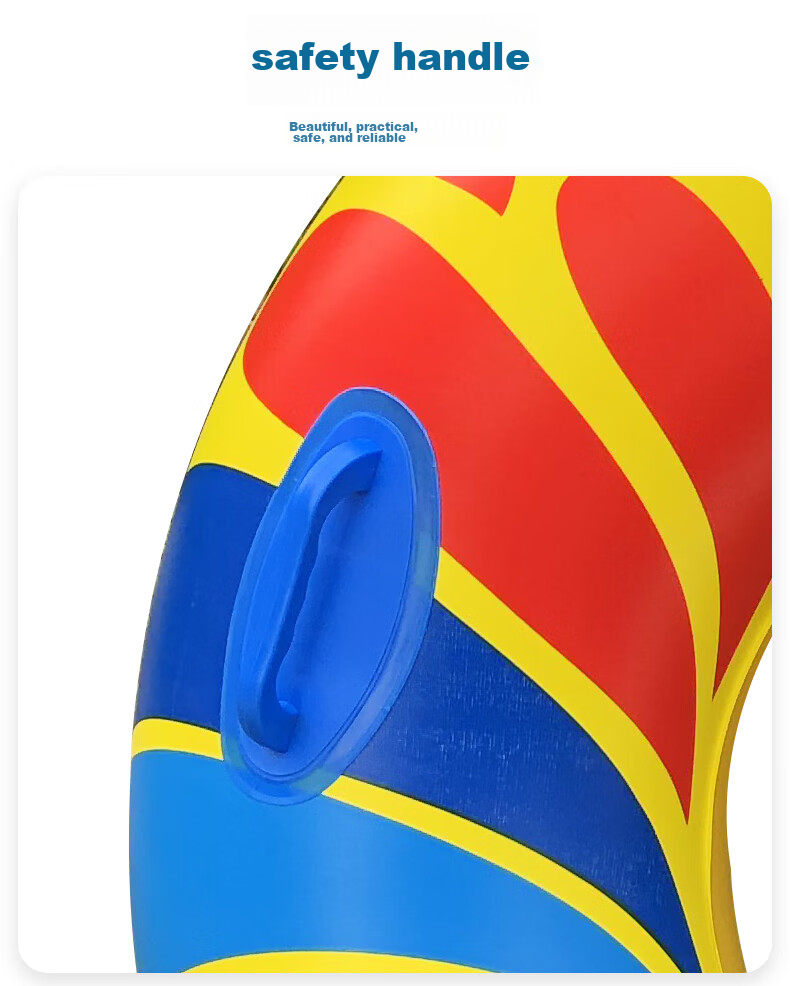 Yonglebao Thick Colorful Swimming Ring with Handles, Armpit Float Life Buoy Cartoon Design for Children And Adults, Water Play Inflatable Rings, 2-Pack 6
