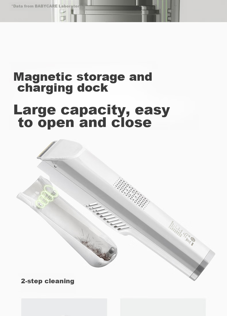 Babycare Baby Hair Clipper, Fully Waterproof, Upgraded Low Noise, Automatic Hair Suction, Children's Haircut, Co-Branded Gift Box, Yuanjin White 7