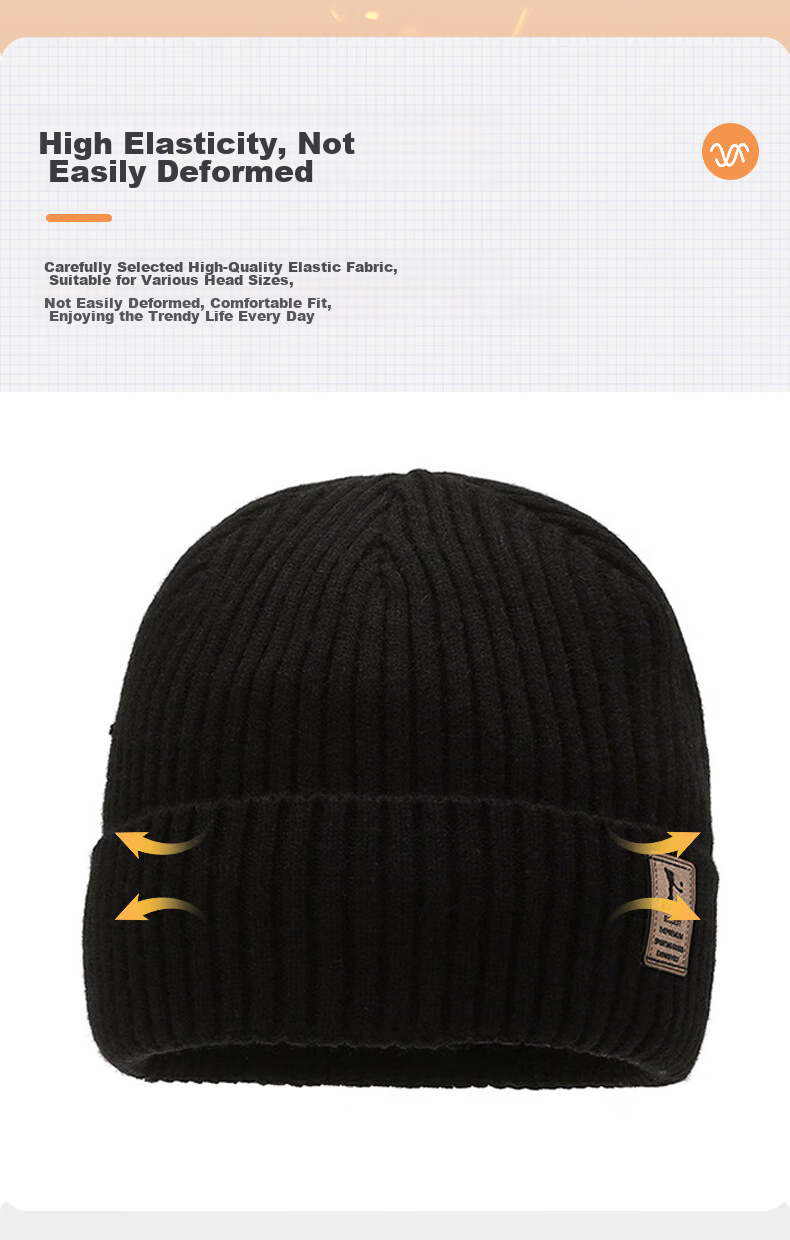 GLO-STORY Winter Knitted Hat for Men And Women with Fleece Lining, Warm Neck Gaiter, Thickened Wool Hat with Ear Protection, Cold-Proof Gray Cap 4