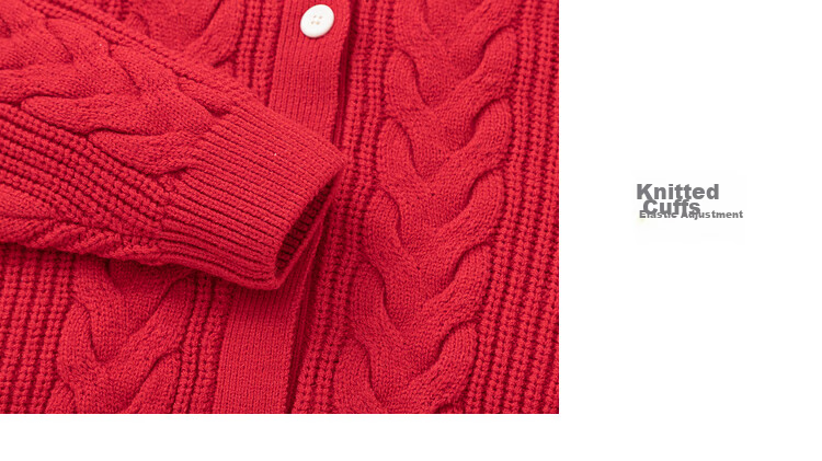 BALABALA Girls' Red Sweater, Children's Knitted Cardigan, Spring And Winter Wear, Contrasting Colors, Warm Open-Front Desig 5