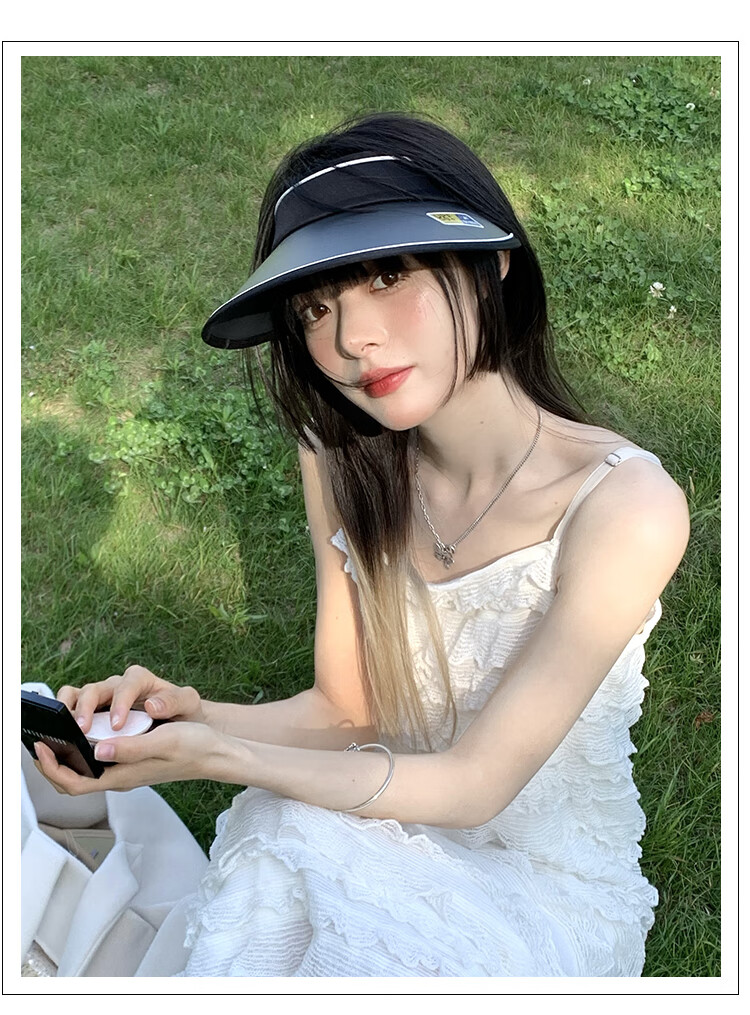 Move Iron Sun Protection Hat for Men And Women, Outdoor Summer Visor Cap, Large Brim Sunhat, Beach Cool Hat, Black 12