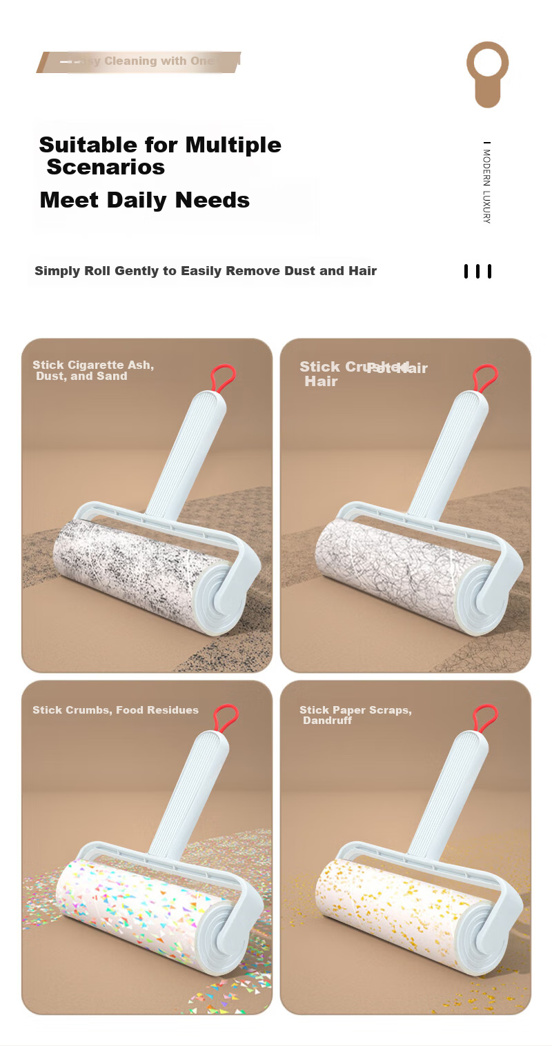 Yiyangyida Lint Roller, Tear-Off Cat Hair Remover, Lint Remover for Clothes And Carpets, Pet Hair Removal Tool, Dust Collector, 10cm, 7 Rolls, 4 Pieces 6