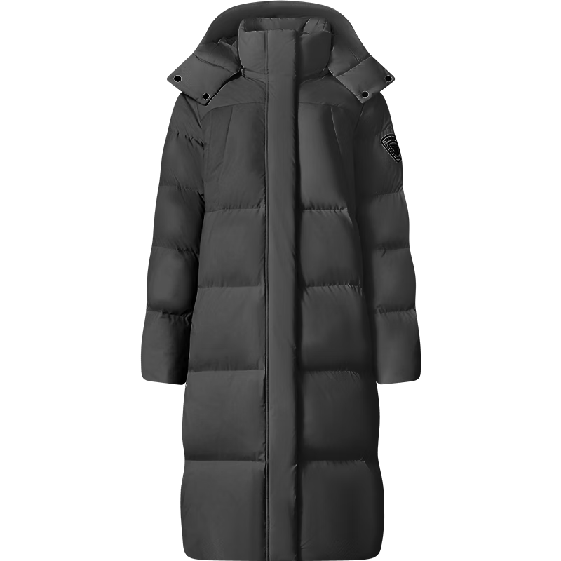 Tanboer Women's Mid-Length Down Jacket with Detachable Hood Fashion Casual Warm Coat Thick 550836T Black Size 180