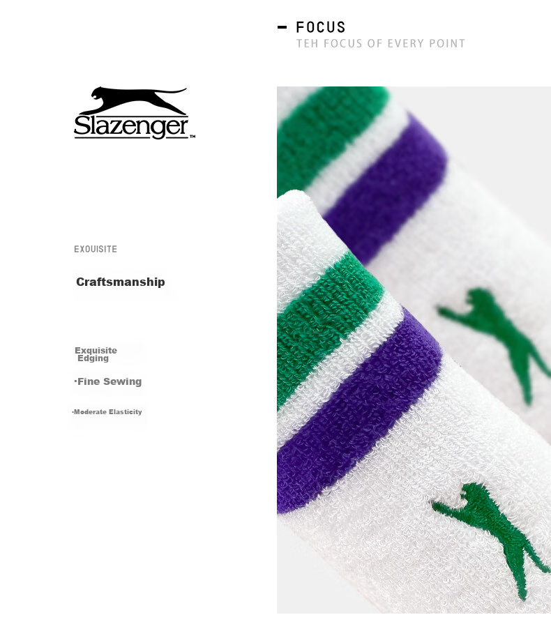 Slazenger Wristbands for Men And Women, Sports Fitness Sweat-Absorbing Wristbands for Basketball Badminton Tennis, 2-Pack STA2400272 4