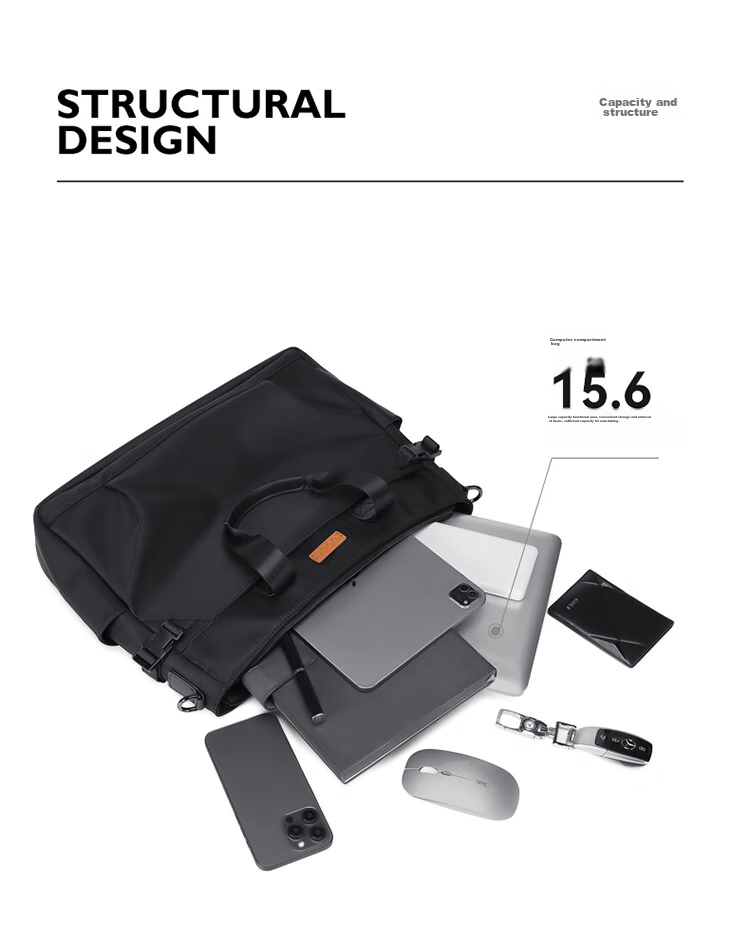 GOLF Business Briefcase for Men, 14/15.6-Inch Laptop Bag, Casual Document Bag, Shoulder Crossbody Bag 7