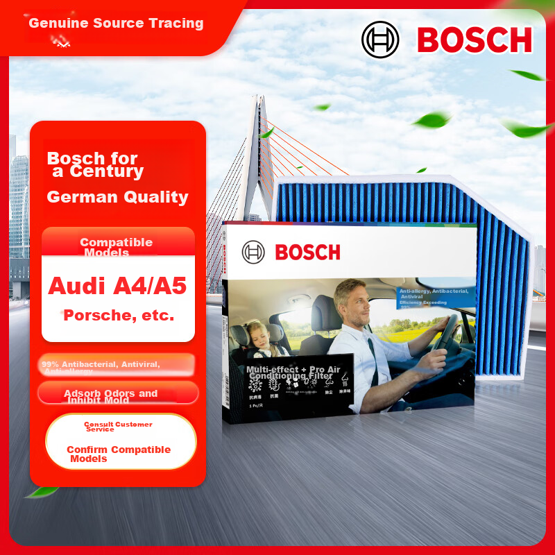 BOSCH Multi-Effect+Pro Air Conditioning Filter Element 8622 Compatible with Audi A4/A5/Q5, Porsche Macan And Others