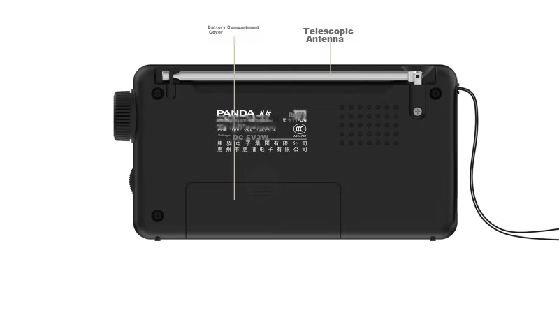 Panda T-02 All-Band Radio, Elderly Gift, TF Card Slot, Portable, Old-Style Rechargeable, Car-Mounted Backup, Semiconductor, Black 16