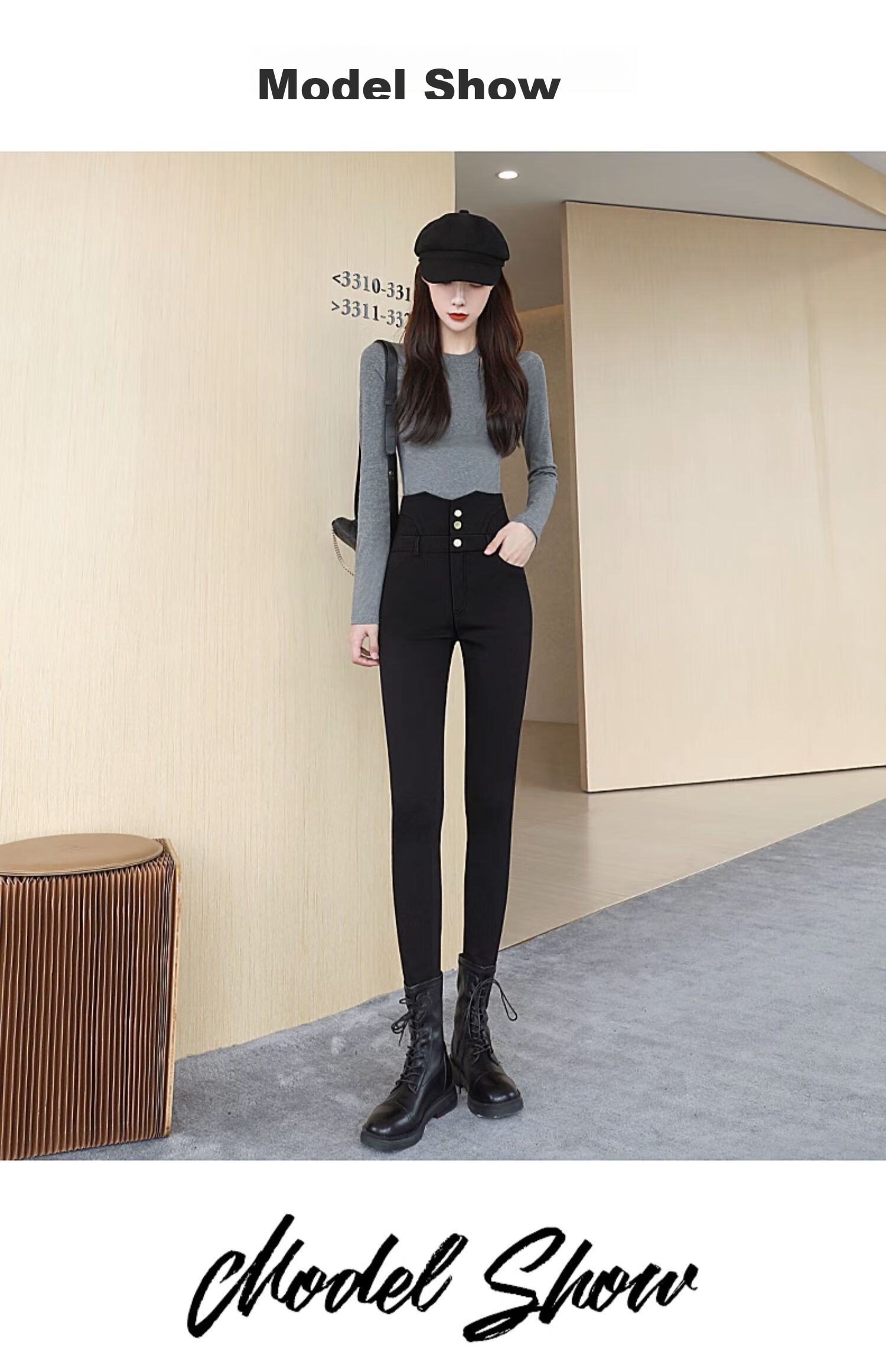 LangSha High-Waisted Black Leggings for Women, Elastic Slim-Fit Pants for Spring And Autumn Wear, Thin Pencil Skirt Tights 9