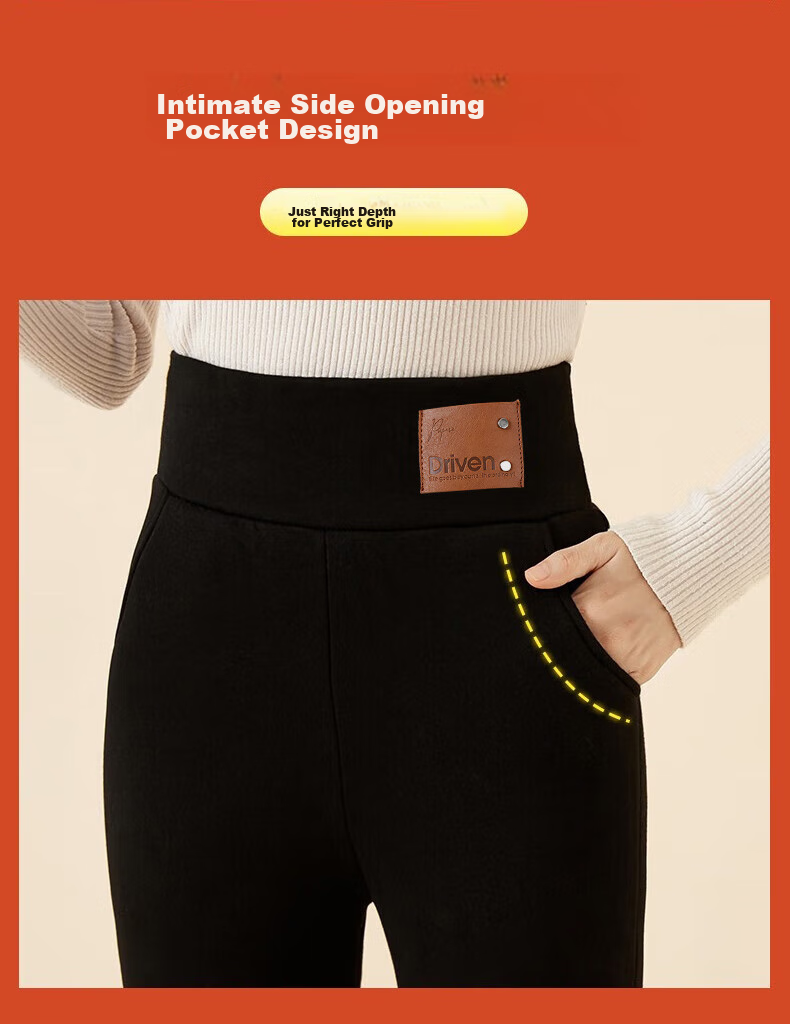 LangSha 25 Autumn Winter New Lamb Fleece Lined Leggings Thickened Warm High Waist Slim Fit Plus Size Cotton Pants for Women 10