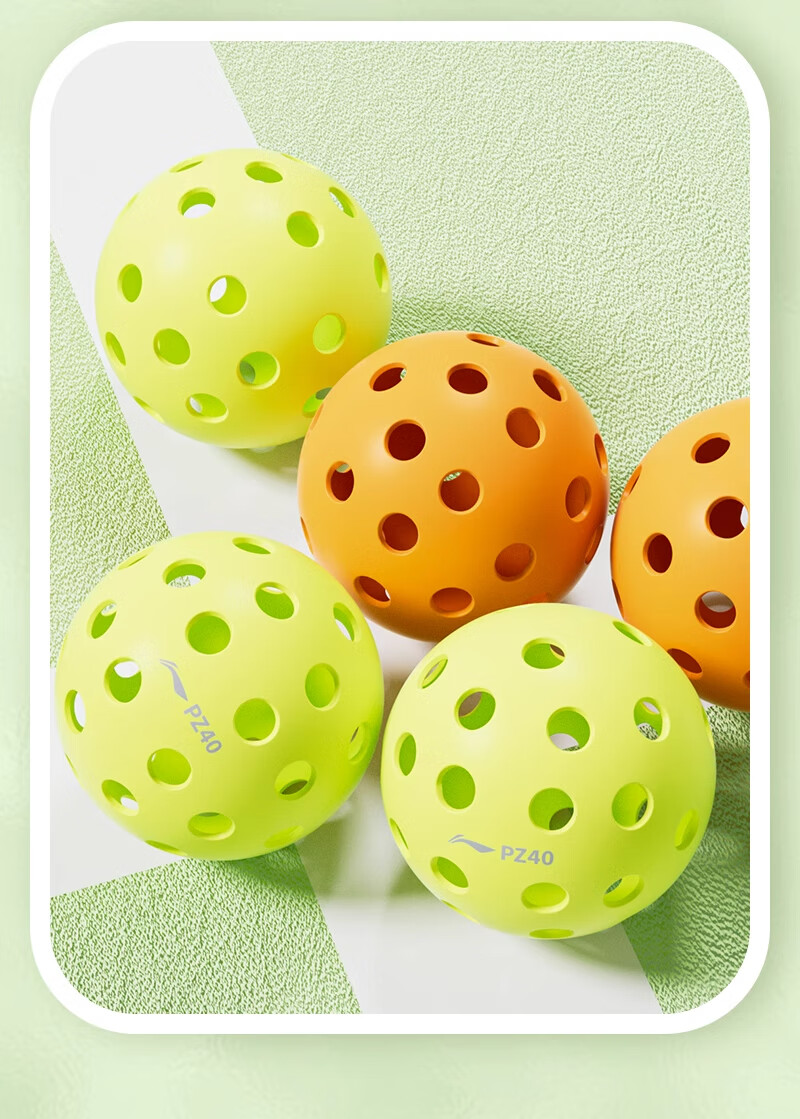 Li-Ning PZ40 Professional Outdoor Injection Molded Pickleball, 40 Holes, Green Color, for Competition Use 16