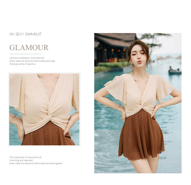 DK One-Piece Swimsuit for Women, 2026 New Style, Elegant And Slimming, Conservative, Plus Size, Suitable for Curvy Girls, Conceals Body Flaws, Perfect for Hot Springs 8