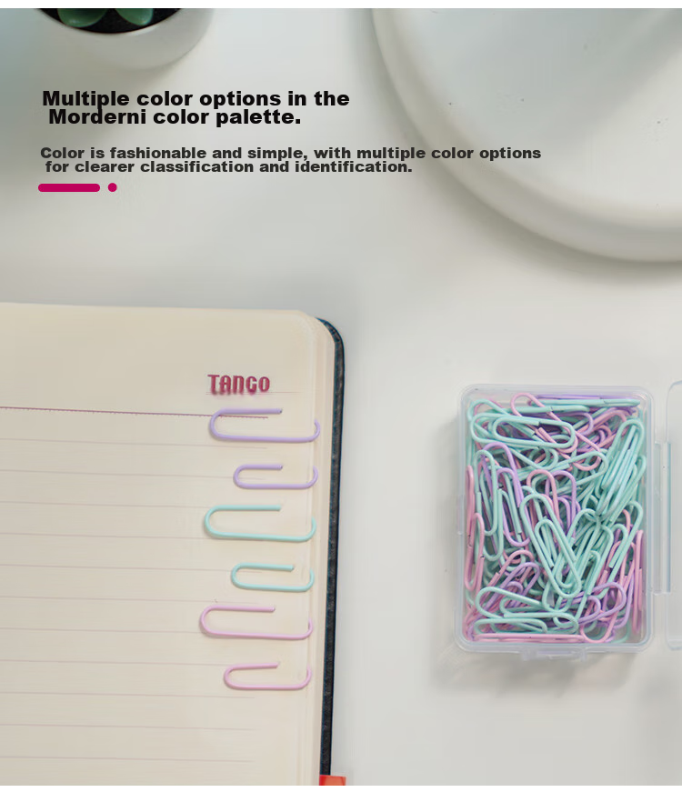 TANGO Morandi Paper Clips, 29mm, 100 Pieces/box, 3 Boxes/set, Office Stationery Supplies for Document Organization And File Management 5