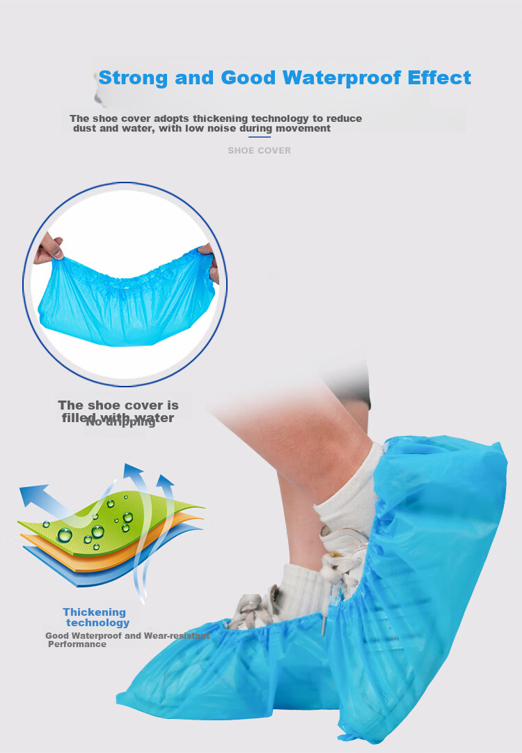 Jiansi Disposable Shoe Covers, Non-Woven Fabric, 100 Pieces, Thickened, Non-Slip, for Home Indoor Use, Dust-Proof Foot Covers 5