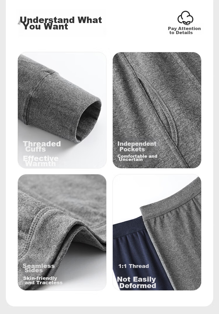 HLA Men's Autumn Long Johns, Pure Cotton 100%, 210g 10A Antibacterial And Anti-Mite Cotton Thermal Underwear, Warm Pants, Single Pants 14