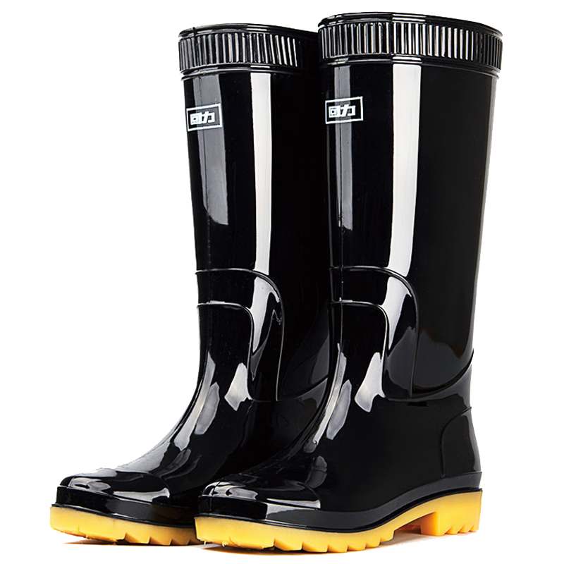 Warrior Rain Boots for Men, Waterproof Shoes, Non-Slip Wear-Resistant Rubber Shoes, Lightweight Chef Shoes, Rain Boots, Overshoes 807, Black Tall Boots, Size 38