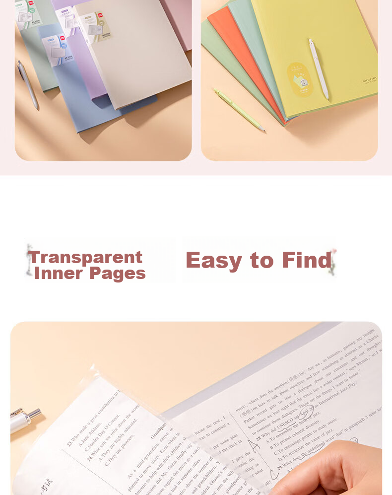 Deli A4/40-Page Morandi Color Document Folder, File Folder for Certificates And Awards Collection, Prenatal Checkup Report Organizer, Sheet Music Folder, Random Color, Deli Office Supplies 4