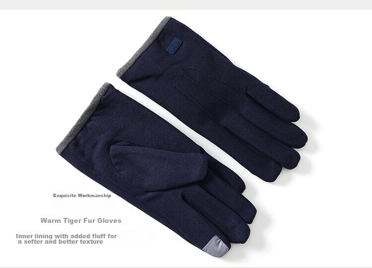 JIUMU Warm Gloves for Men, Winter Thickened Fleece-Lined, Suitable for Cycling And Driving, Windproof And Cold-Resistant, Touchscreen Compatible 8
