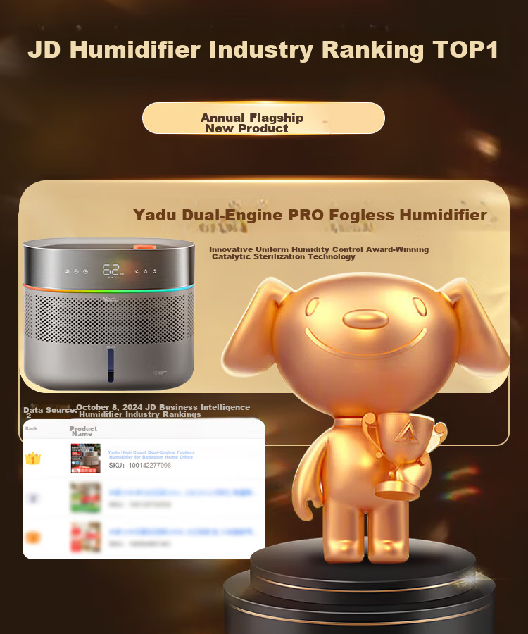 YADU Dual-Engine Mist-Free Humidifier for Bedroom, Home, Office, Mother And Baby Use, 1010ml Air Purification Large Capacity Humidifier SZ750-TJK800(Hi)Pro (HarmonyOS Compatible) 1
