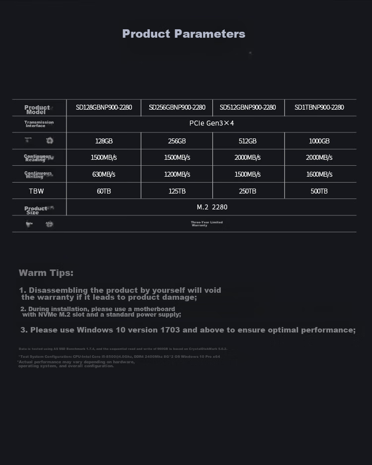 TECLAST 256GB SSD, M.2 Interface (NVMe Protocol), 3200MB/s, Stable Shadow 300A Series 7